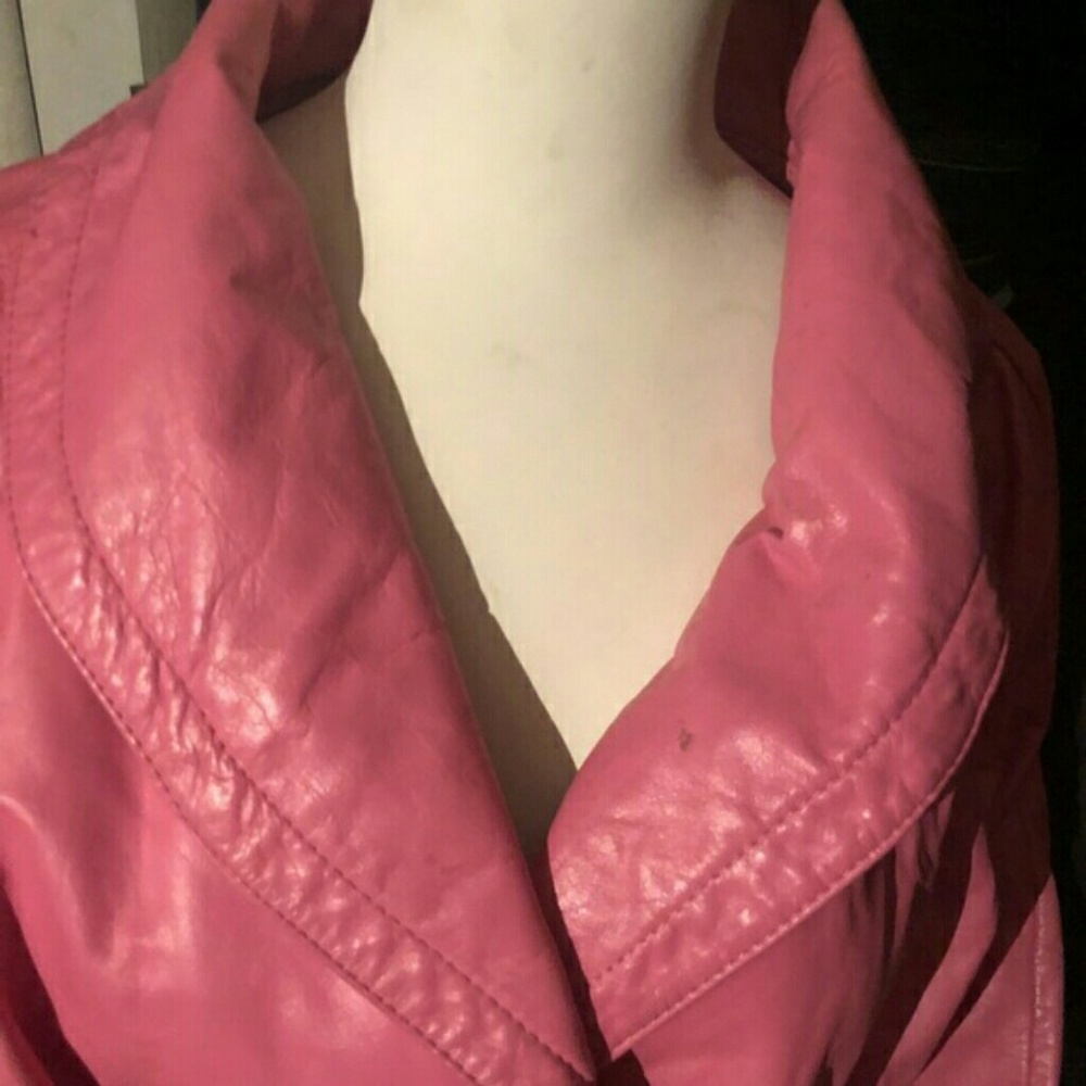 Pink leather jacket